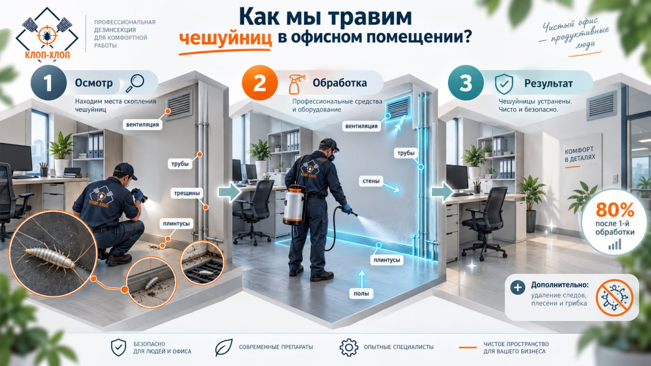 Как мы травим чешуйниц в офисном помещении?